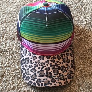 Serape and leopard cap